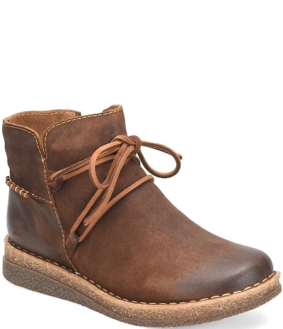 Born Calyn Distressed Leather Lace Ankle Booties