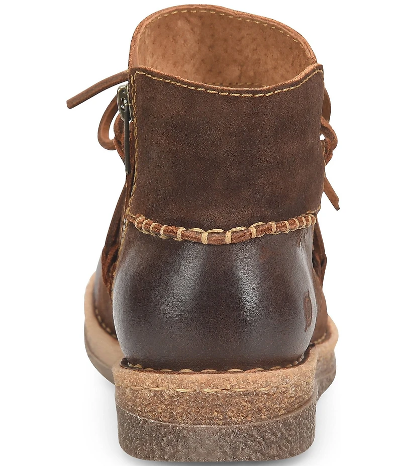 Born Calyn Distressed Leather Lace Ankle Booties