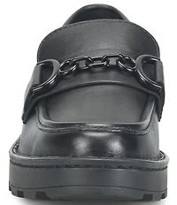 Born Carrera Leather Lug Sole Platform Buckle Loafers