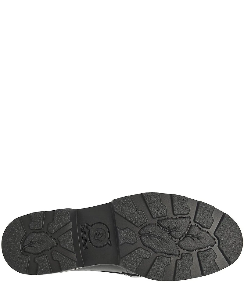 Born Carrera Leather Lug Sole Platform Buckle Loafers