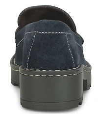 Born Carrera Suede Lug Sole Penny Loafers