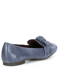 Born Carrine Bow Detail Leather Slip On Loafers
