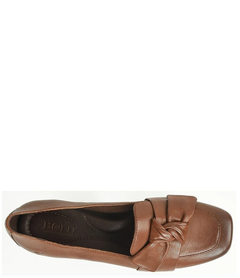 Born Carrine Bow Detail Leather Slip On Loafers