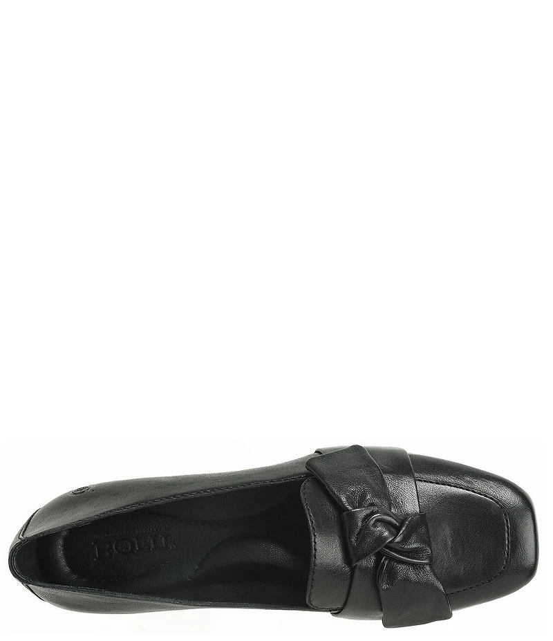 Born Carrine Bow Detail Leather Slip On Loafers