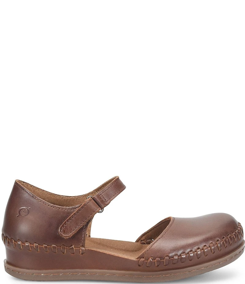 Born Ela Leather Ankle Strap Mary Jane Clogs