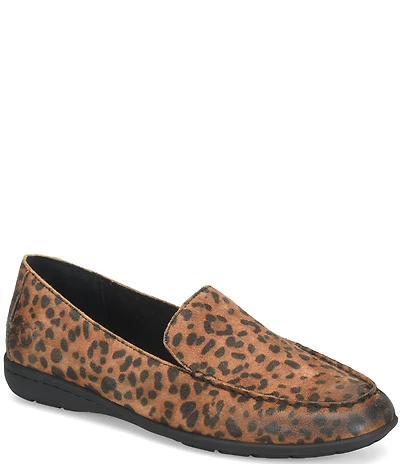 Born Fawn Leopard Print Suede Loafers