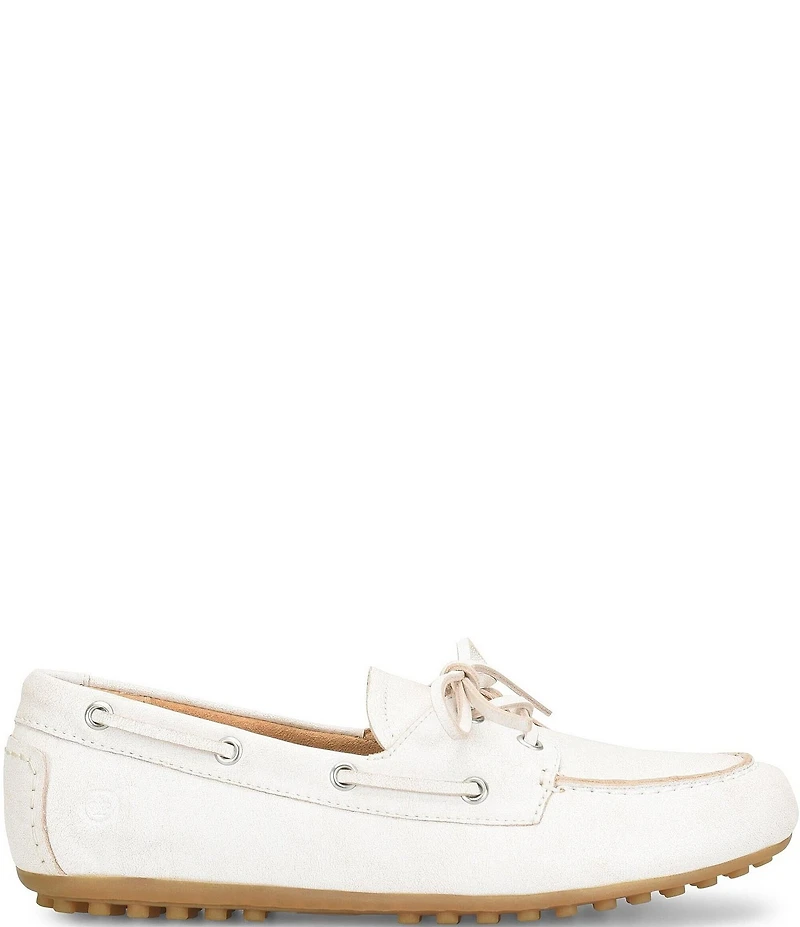 Born Faye Leather Deck Shoe Bow Detail Driving Mocs