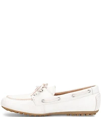 Born Faye Leather Deck Shoe Bow Detail Driving Mocs