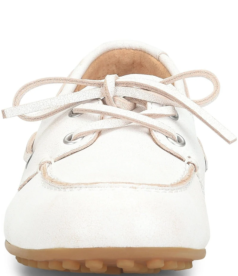 Born Faye Leather Deck Shoe Bow Detail Driving Mocs