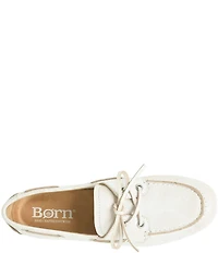 Born Faye Leather Deck Shoe Bow Detail Driving Mocs