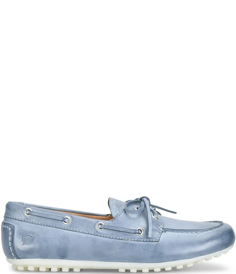 Born Faye Leather Deck Shoe Bow Detail Driving Mocs