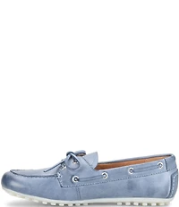 Born Faye Leather Deck Shoe Bow Detail Driving Mocs