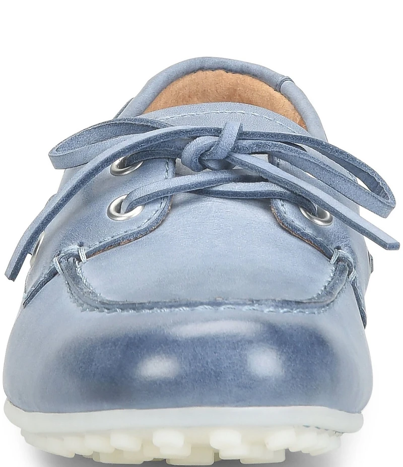 Born Faye Leather Deck Shoe Bow Detail Driving Mocs
