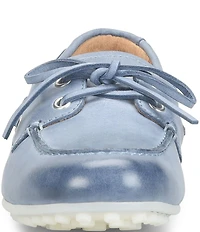 Born Faye Leather Deck Shoe Bow Detail Driving Mocs