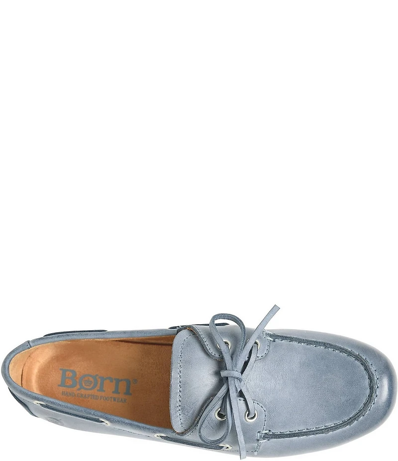 Born Faye Leather Deck Shoe Bow Detail Driving Mocs