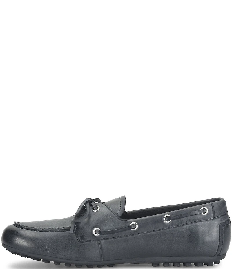 Born Faye Leather Deck Shoe Bow Detail Driving Mocs