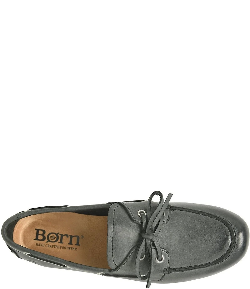 Born Faye Leather Deck Shoe Bow Detail Driving Mocs