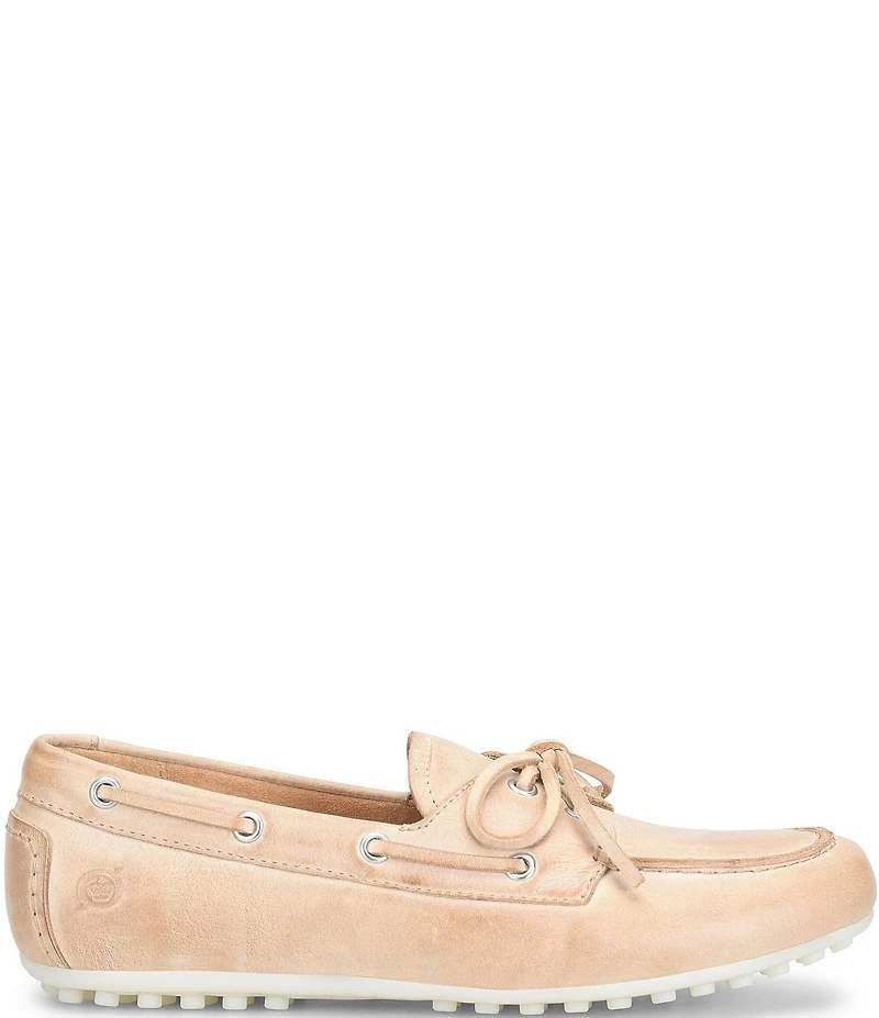Born Faye Leather Deck Shoe Bow Detail Driving Mocs