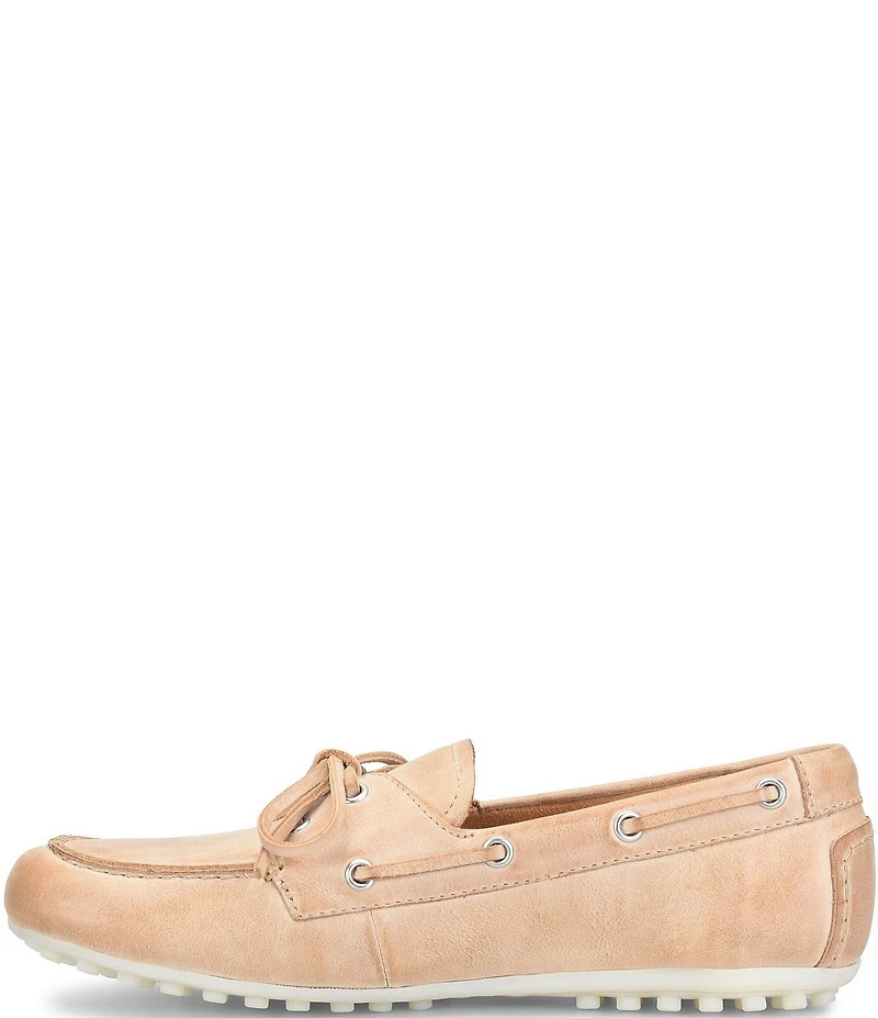 Born Faye Leather Deck Shoe Bow Detail Driving Mocs