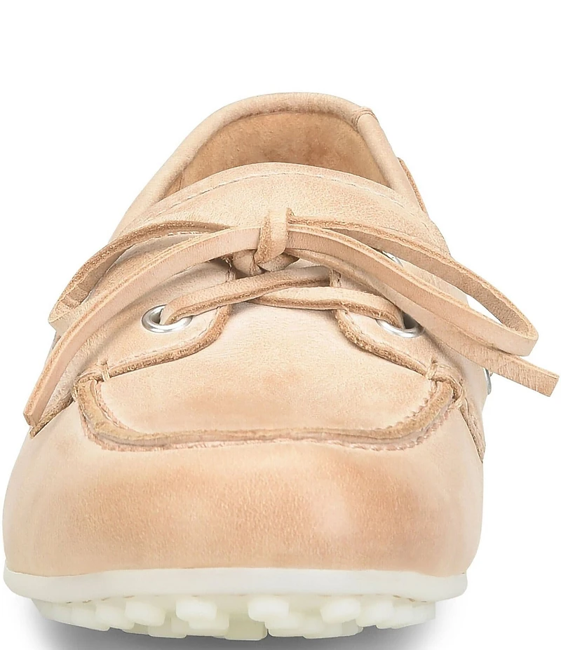 Born Faye Leather Deck Shoe Bow Detail Driving Mocs