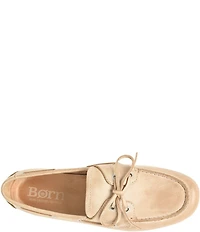 Born Faye Leather Deck Shoe Bow Detail Driving Mocs