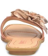 Born Hibiscus Leather Flower Ornament Flat Slides
