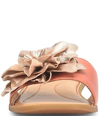Born Hibiscus Leather Flower Ornament Flat Slides
