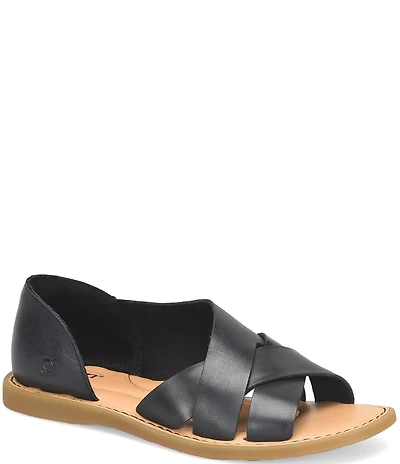 Born Ithica Leather Slip On Sandals