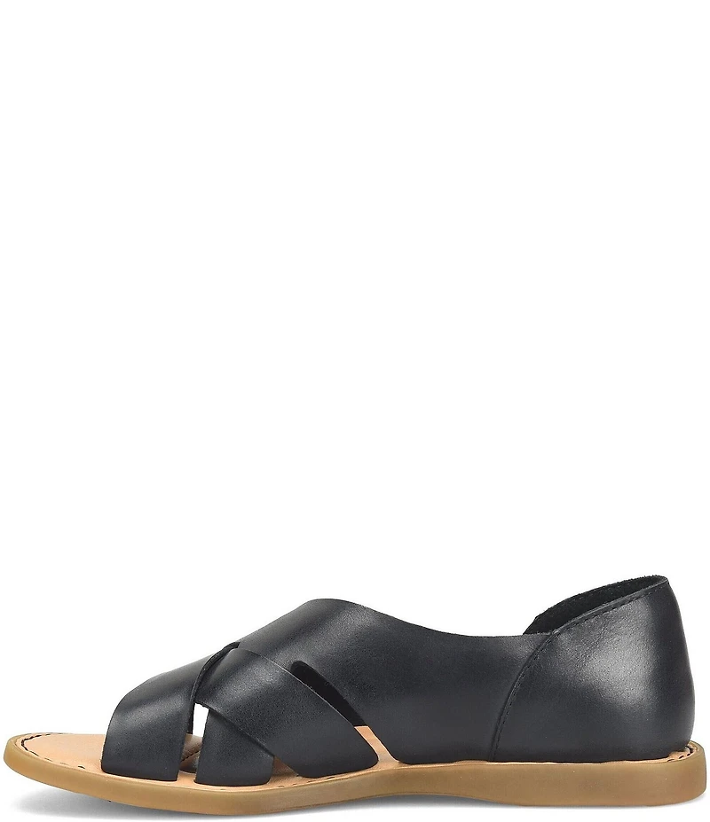 Born Ithica Leather Slip On Sandals