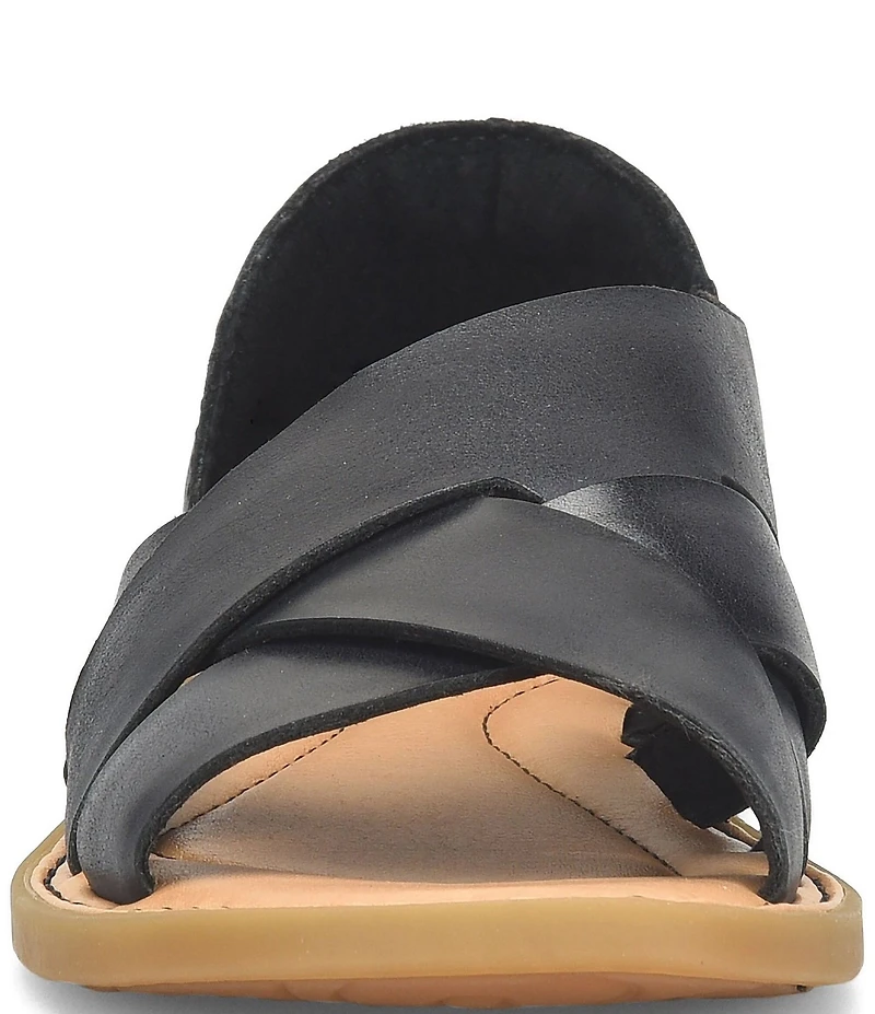 Born Ithica Leather Slip On Sandals