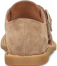 Born Ivey Suede Buckle Hardware Strap Open Toe Shooties