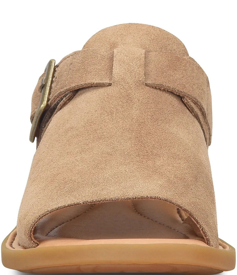 Born Ivey Suede Buckle Hardware Strap Open Toe Shooties