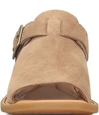 Born Ivey Suede Buckle Hardware Strap Open Toe Shooties