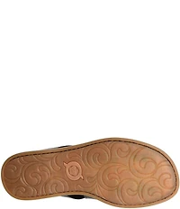 Born Iwa Leather Back Zip Flat Sandals