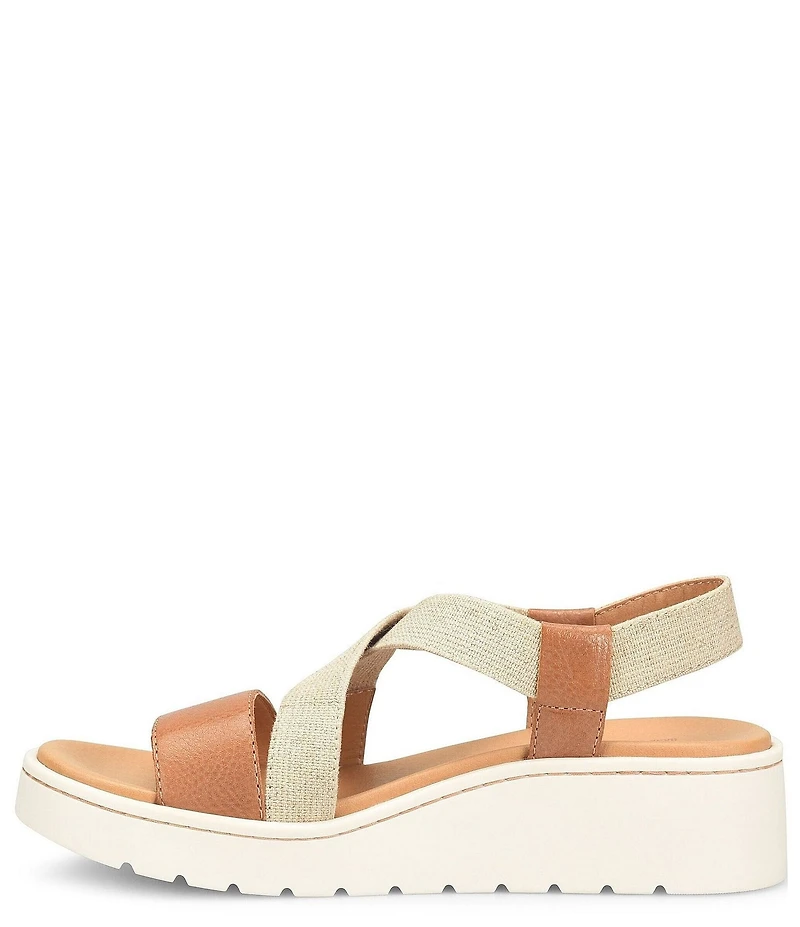 Born Kasady Leather Stretch Platform Wedge Sandals