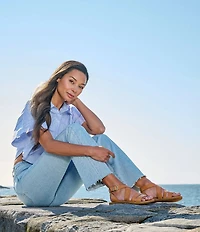 Born Kasady Leather Stretch Platform Wedge Sandals