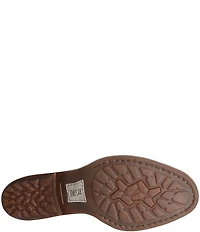 Born Kati Block Heel Two-Tone Leather Buckle Hardware Booties