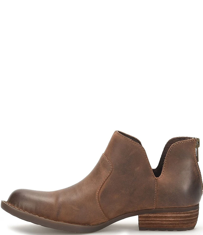Born Kerri Leather Ankle Block Heel Booties