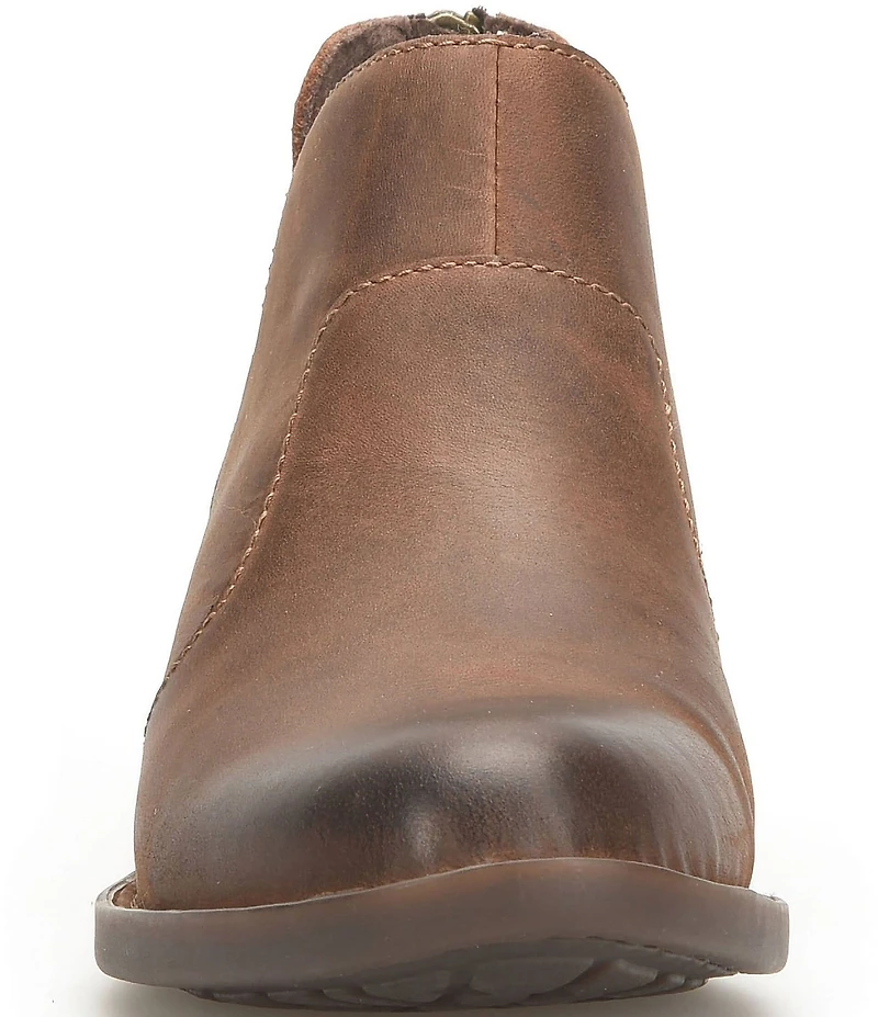 Born Kerri Leather Ankle Block Heel Booties