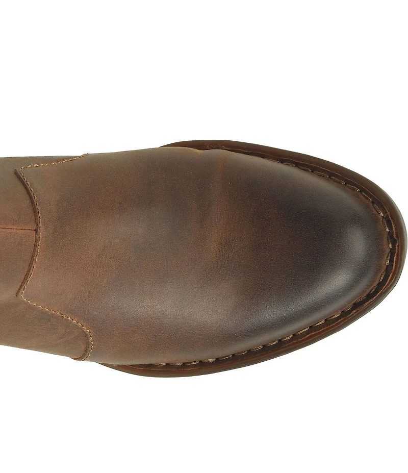 Born Kerri Leather Ankle Block Heel Booties