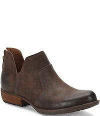Born Kerri Leather Ankle Block Heel Booties