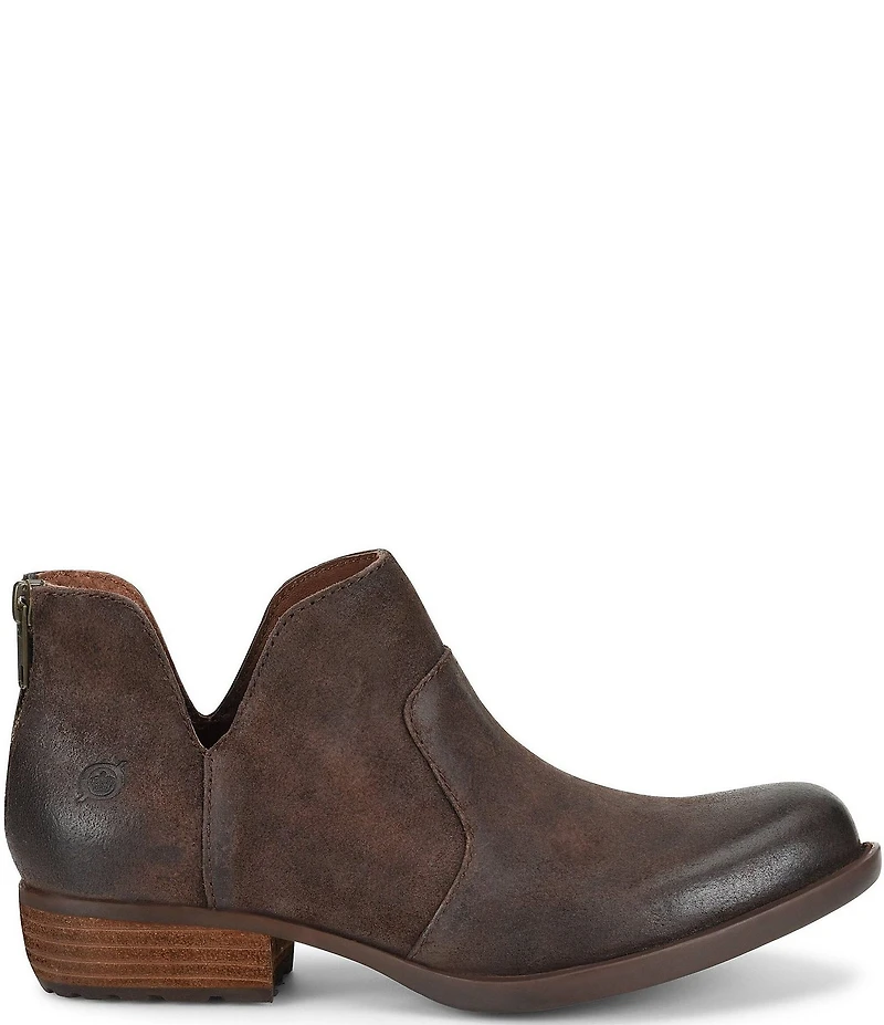 Born Kerri Leather Ankle Block Heel Booties