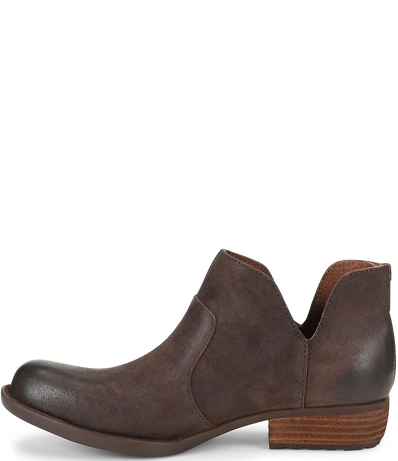 Born Kerri Leather Ankle Block Heel Booties