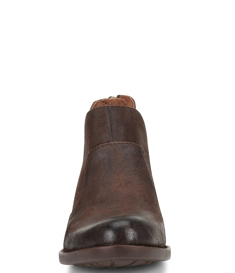 Born Kerri Leather Ankle Block Heel Booties