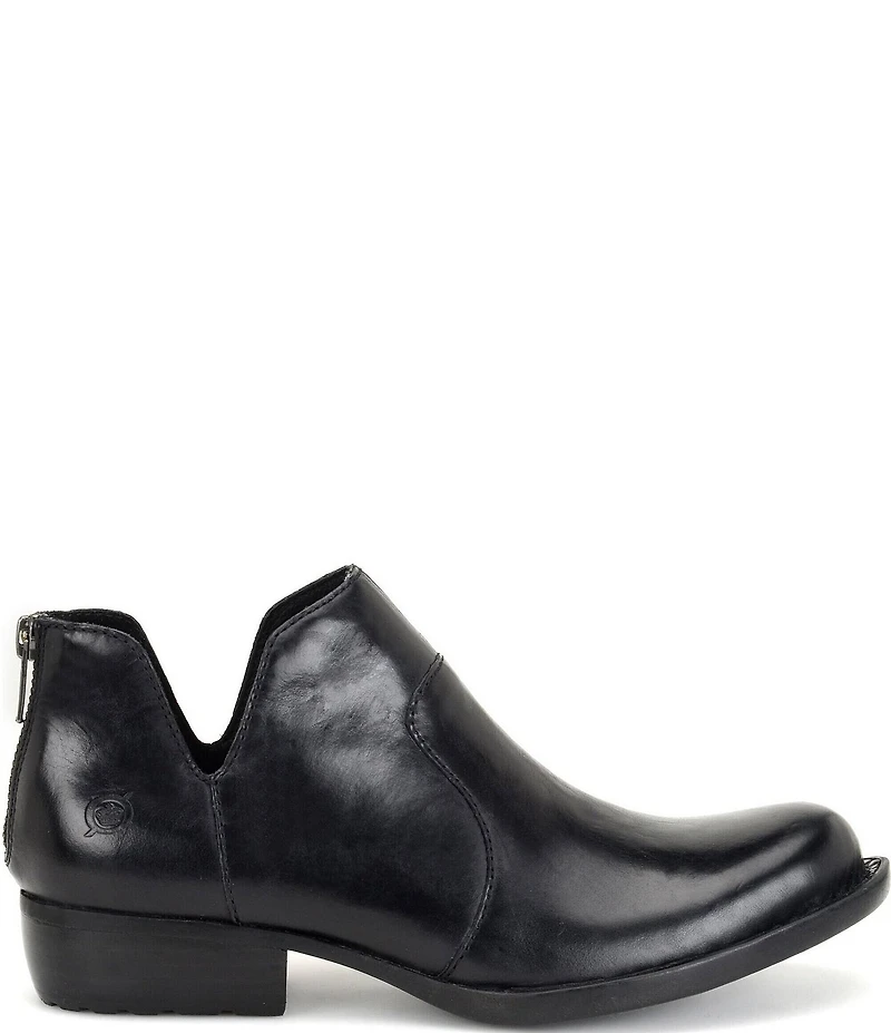 Born Kerri Leather Ankle Block Heel Booties