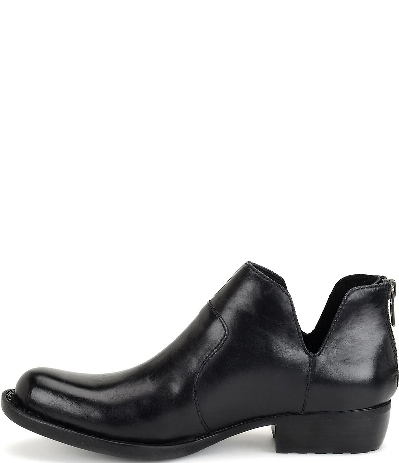 Born Kerri Leather Ankle Block Heel Booties