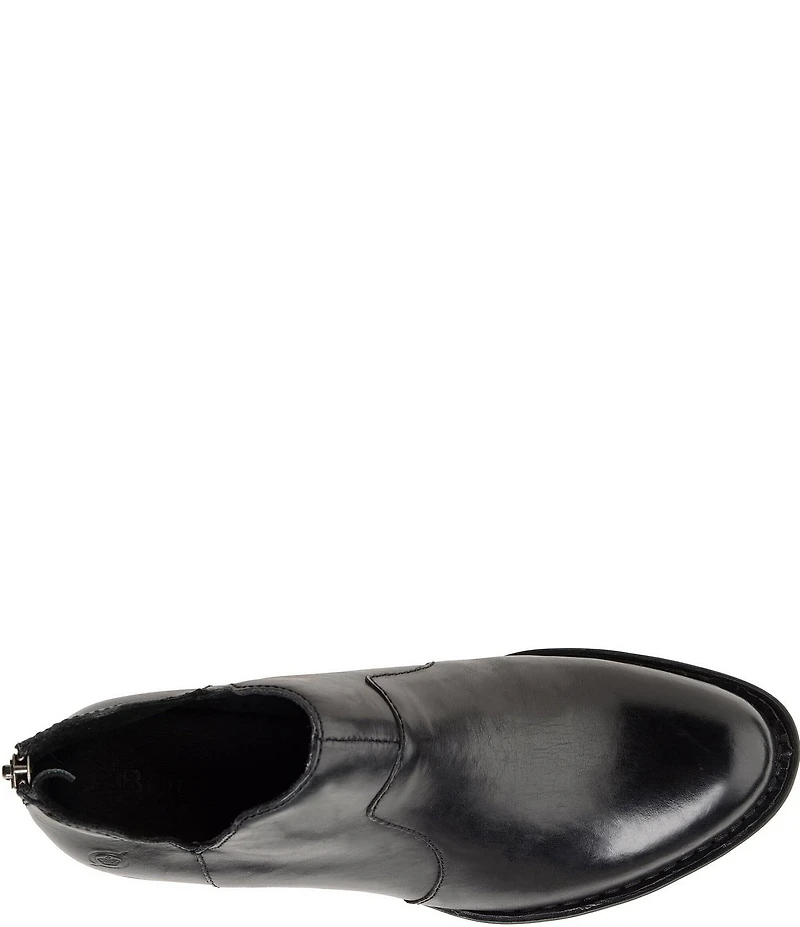 Born Kerri Leather Ankle Block Heel Booties