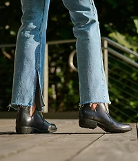 Born Kerri Leather Ankle Block Heel Booties