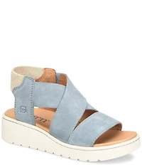Born Kirby Suede Platform Wedge Sandals