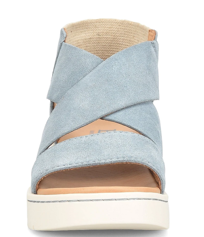 Born Kirby Suede Platform Wedge Sandals